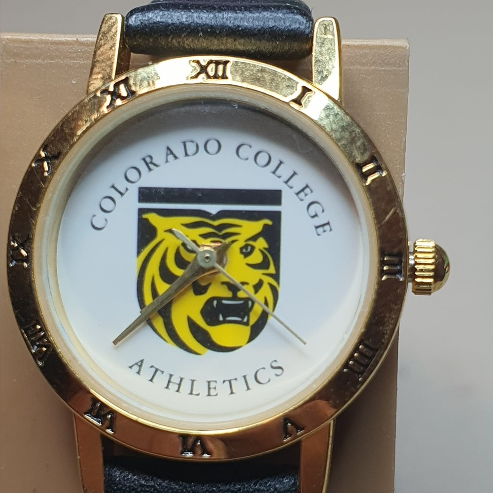 🦋10/$20🦋 Colorado College Athletics Goldtone/White Leather Women's Watch